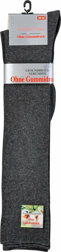 SOCKS4FUN 2 Paar Unisex Top Kwaliteit Katoenen Kousen – Naadloos – Zonder Elastiek – Antraciet Grijs – Maat 35/38