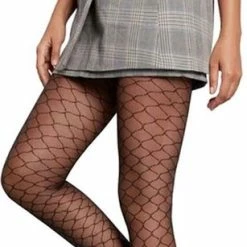 Penti Ahenk Geruit, Panty 20 DEN - ZWART -Maat S/M