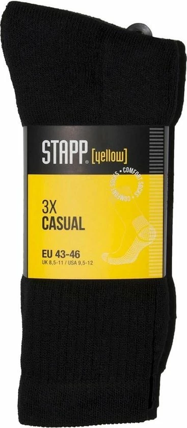 6-Pack Casual Stevige Werksokken Stapp Yellow - Casual 4400.699 - Zwart - Unisex - Maat 43-46 4 6-Pack Casual Stevige Werksokken Stapp Yellow - Casual 4400.699 - Zwart - Unisex - Maat 43-46 - Afbeelding 2