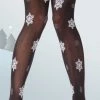 Pretty Polly Christmas Snowflake Tights - One Size - Black/Mix -Beenmode Verkoop 383x840 1