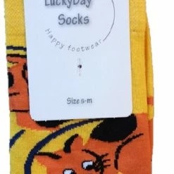 Merkloos Verjaardag Cadeau - Poes Sokken - Poezen - Vrolijke Sokken - Valentijn Cadeau - Aparte Sokken - Grappige Sokken - Leuke Dames En Heren Sokken - Moederdag - Vaderdag - Socks Waar Je Happy Van Wordt - Maat 36-41 -Beenmode Verkoop 389x840