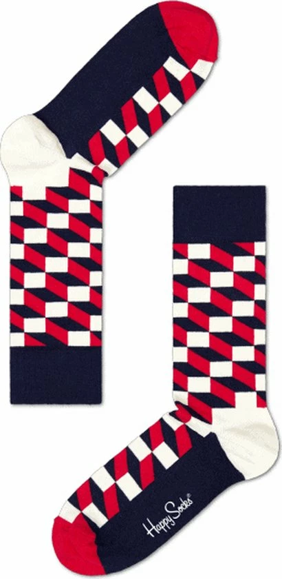 Happy Socks - Filled Optic - Blauw/Wit/Rood - Unisex - Maat 41-46 10 Happy Socks - Filled Optic - Blauw/Wit/Rood - Unisex - Maat 41-46 - Afbeelding 8