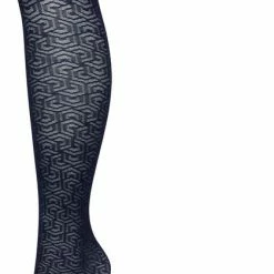 Bonnie Doon Grafische Panty 40 Denier Donker Blauw Dames Maat L/XL - Grafisch - Print - Gladde Naden - Maximaal Draagcomfort - Chique Panty - Feestelijk - Eclectic Tights - Donkerblauw - Navy - BP221911.3