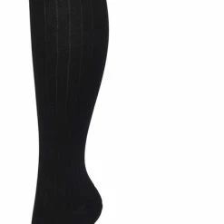 Bonnie Doon Bio Rib Kniekousen Dames Zwart Maat 36/42 - Klassiek Rib Patroon - Biologisch Katoen - Ultiem Comfort - Rib Knee High - OEKO-TEX - Gladde Naden - Duurzaam Huidvriendelijk Bio Katoen - Black - BP221414