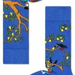 Happy Socks Pippi Langkous Pear Tree Sock | Maat 41-46 | Donkerblauw | Happy Socks X Pippi Langkous |