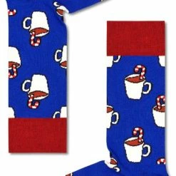 Happy Socks - Kerst Sokken - Candy Cane Choco - Blauw - Maat 36-40