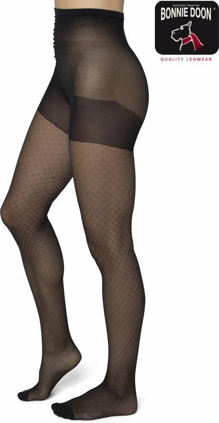 Bonnie Doon Curvy Line Dames Panty Met Ruiten Print 40 Denier Maat 52/54 4XL Zwart - Plus Size - Lycra Xceptionelle - Maatje Meer Panty - Ruitjes - Visnet - Zeer Chique En Comfortabel - Zeer Rekbaar - Grote Maten - Extra Comfort - Black - BP051984.2 4 Bonnie Doon Curvy Line Dames Panty Met Ruiten Print 40 Denier Maat 52/54 4XL Zwart - Plus Size - Lycra Xceptionelle - Maatje Meer Panty - Ruitjes - Visnet - Zeer Chique En Comfortabel - Zeer Rekbaar - Grote Maten - Extra Comfort - Black - BP051984.2 - Afbeelding 2