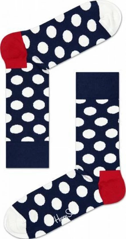 Happy Socks Sokken Big Dot Sock Blauw Met Witte Stippen - Unisex - Maat: 36-40 3 Happy Socks Sokken Big Dot Sock Blauw Met Witte Stippen - Unisex - Maat: 36-40