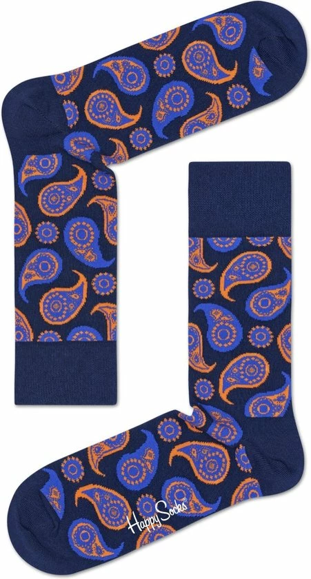 Happy Socks Paisley Sokken - Donkerblauw/Oranje/Paars - Maat 36-40 3 Happy Socks Paisley Sokken - Donkerblauw/Oranje/Paars - Maat 36-40