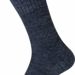 Basset - Wollen Sokken - Zonder Elastiek En Met Breed Boord - Diabetes Sokken - Antraciet - 41/43