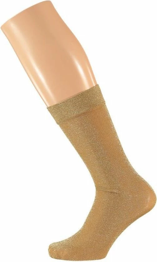 Sarlini 2x Paar Gouden Dames Party Glitter Sokken Lurex Maat 36-41 3 Sarlini 2x Paar Gouden Dames Party Glitter Sokken Lurex Maat 36-41