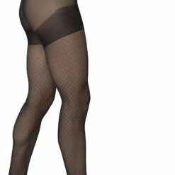 Bonnie Doon Curvy Line Dames Panty Met Ruiten Print 40 Denier Maat 52/54 4XL Zwart - Plus Size - Lycra Xceptionelle - Maatje Meer Panty - Ruitjes - Visnet - Zeer Chique En Comfortabel - Zeer Rekbaar - Grote Maten - Extra Comfort - Black - BP051984.2