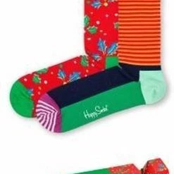 Happy Socks Christmas Cracker Holly Giftbox - 2-pack - Maat 36-40 -Beenmode Verkoop 516x840 1