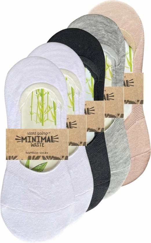 Green-goose® Bamboe Sneakersokken | Ballerina | Voetjes | Footies | 5 Paar | Dames | Maat 39-41 | Zwart | Grijs | Wit | Duurzaam En Comfortabel | 85% Bamboe 4 Green-goose® Bamboe Sneakersokken | Ballerina | Voetjes | Footies | 5 Paar | Dames | Maat 39-41 | Zwart | Grijs | Wit | Duurzaam En Comfortabel | 85% Bamboe - Afbeelding 2