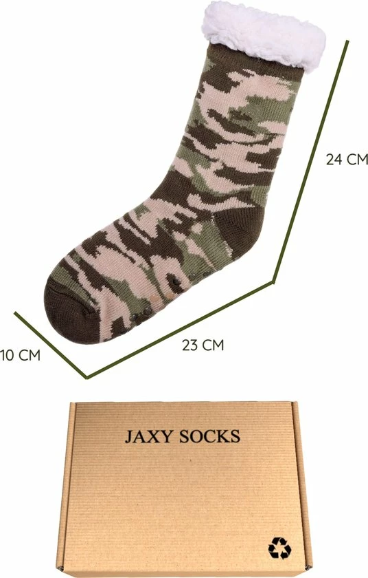 JAXY - Huissokken Dames - Verwarmde Sokken - Anti Slip Sokken - Huissokken - Bedsokken - Warme Sokken - Kerstcadeau Voor Vrouwen - Thermosokken - Dikke Sokken - Fluffy Sokken - Kerstsokken Dames En Heren - Camouflage Groen 7 JAXY - Huissokken Dames - Verwarmde Sokken - Anti Slip Sokken - Huissokken - Bedsokken - Warme Sokken - Kerstcadeau Voor Vrouwen - Thermosokken - Dikke Sokken - Fluffy Sokken - Kerstsokken Dames En Heren - Camouflage Groen - Afbeelding 5