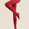 Gabriella Gladde Ondoorzichtige, Panty Microfibre 80 Denier Met Lycra Garens, Rode Kleur, Maat 2-S -Beenmode Verkoop 548x840 3