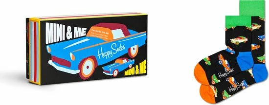 Happy Socks XKMNM02-9300 2-Pack Mini & Me Car Socks Gift Set - Maat 36-40/2-3Y 3 Happy Socks XKMNM02-9300 2-Pack Mini & Me Car Socks Gift Set - Maat 36-40/2-3Y