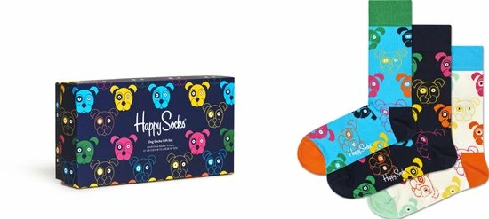 Happy Socks XDOG08-0150 3-Pack Mixed Dog Socks Gift Set - Maat 41-46 3 Happy Socks XDOG08-0150 3-Pack Mixed Dog Socks Gift Set - Maat 41-46