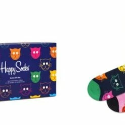 Happy Socks XMJA08-0150 3-Pack Mixed Cat Socks Gift Set - Maat 41-46