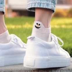 Jollysta Jolly Socks - 5 Paar Sneakersokken Dames - Grappige Sokken - Enkelsokken Dames - Funny Socks - Vrolijke Sokken - Leuke Sokken - Smiley Sokken - Maat 35-42 - Crème, Roze, Groen, Oranje En Bruin -Beenmode Verkoop 550x309 6