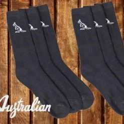 Australian Sport Sokken 6 Paar - Zwart - Maat 39-42