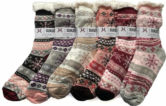 Sukats® Huissokken - Homesocks - 6 Paar - Maat 36-41 - Mix B - Anti-Slip - Fluffy - Dames Huissokken 3 Sukats® Huissokken - Homesocks - 6 Paar - Maat 36-41 - Mix B - Anti-Slip - Fluffy - Dames Huissokken