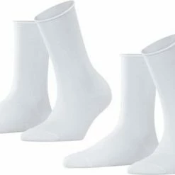 FALKE Happy 2-Pack Zacht Zonder Motief Versterkt Hoogwaardig Mid-rise Robuust Ademend Dekkend Set Katoen Multipack Blauw Dames Sokken - Maat 39-42 -Beenmode Verkoop 550x366 19