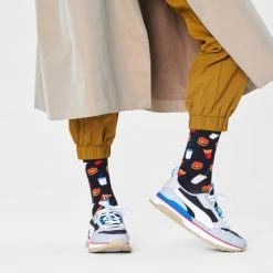 Happy Socks Sokken Met Print Hamburger Sock - Maat 36-40 -Beenmode Verkoop 550x373