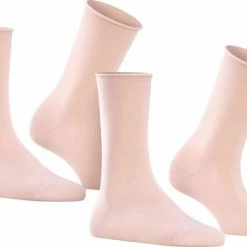 FALKE Happy 2-Pack Zacht Zonder Motief Versterkt Hoogwaardig Mid-rise Robuust Ademend Dekkend Set Katoen Multipack Roze Dames Sokken - Maat 39-42 -Beenmode Verkoop 550x391 1