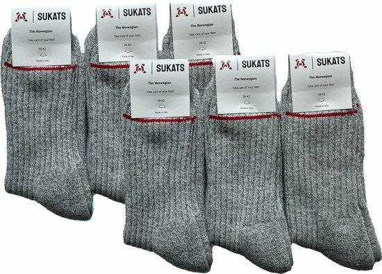 Sukats® The Norwegians - 6 Paar - Noorse Sokken - Maat 35-38 - Dames - Voordeelverpakking 3 Sukats® The Norwegians - 6 Paar - Noorse Sokken - Maat 35-38 - Dames - Voordeelverpakking