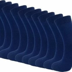 Bonanza 10 Paar Damessokken - 100% Katoen - Naadloos - Donkerblauw - Maat 39-42