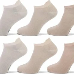 TEckel Sokken Sneaker Met Lipje 3 Paar - Beige - Sokken Heren Sokken Dames - Maat 39/42