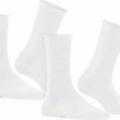 FALKE Happy 2-Pack Zacht Zonder Motief Versterkt Hoogwaardig Mid-rise Robuust Ademend Dekkend Set Katoen Multipack Blauw Dames Sokken - Maat 39-42 -Beenmode Verkoop 550x404