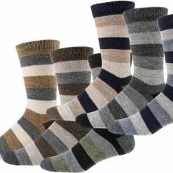 SOCKS4FUN Winter Sokken Met Alpaca Wol – Unisex - 2 Pack – Stripe – Maat 43/46
