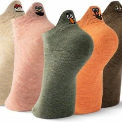 Jollysta Jolly Socks - 5 Paar Sneakersokken Dames - Grappige Sokken - Enkelsokken Dames - Funny Socks - Vrolijke Sokken - Leuke Sokken - Smiley Sokken - Maat 35-42 - Crème, Roze, Groen, Oranje En Bruin -Beenmode Verkoop 550x415 1