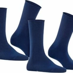 FALKE Happy 2-Pack Zacht Zonder Motief Versterkt Hoogwaardig Mid-rise Robuust Ademend Dekkend Set Katoen Multipack Blauw Dames Sokken - Maat 39-42 -Beenmode Verkoop 550x418 1