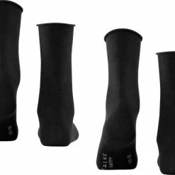 FALKE Happy 2-Pack Zacht Zonder Motief Versterkt Hoogwaardig Mid-rise Robuust Ademend Dekkend Set Katoen Multipack Zwart Dames Sokken - Maat 35-38 -Beenmode Verkoop 550x434 1