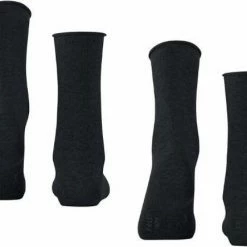 FALKE Happy 2-Pack Zacht Zonder Motief Versterkt Hoogwaardig Mid-rise Robuust Ademend Dekkend Set Katoen Multipack Blauw Dames Sokken - Maat 35-38 -Beenmode Verkoop 550x434