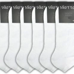 6 Paar Badstof Sneakersokken - SQOTTON - Wit - Maat 43-46 -Beenmode Verkoop 550x442 1
