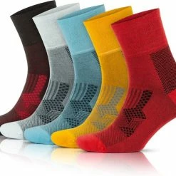 GoWith-bamboe Crew Sokken- Diabetes Sokken- 5 Paar-naadloze Sokken-hardloop Sokken-sokken Heren-dames Sokken-cadeau Sokken-40-44
