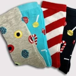 Merkloos Happy Sokken In Leuke Giftbox - Sweety Candy Store Snoepjes Sok - Cadeau Doos Met 4 Paar Funny Candies Socks - Maat 38 Tot 44 -Beenmode Verkoop 550x453