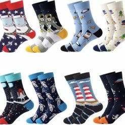 Merkloos Winkrs | Raket Sokken | Ruimtevaart, Astronaut, Ruimte, Heelal | 38-43 -Beenmode Verkoop 550x473
