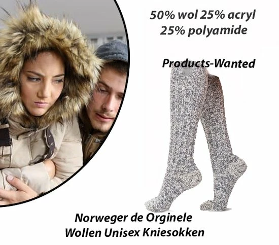Merkloos 3-Paar Norweger De Orginele Wollen Unisex Kniesokken 39-42 3 Merkloos 3-Paar Norweger De Orginele Wollen Unisex Kniesokken 39-42