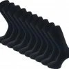 SQOTTON 10 Paar Sokken - Rib - 100% Katoen - Naadloos - Niet Knellende Sokken - Zwart - Maat 43-46 -Beenmode Verkoop 550x494