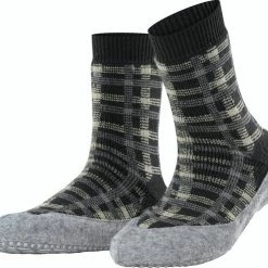 FALKE Cosyshoe Checked Dames Pantoffels - Grijs - Maat 41-42