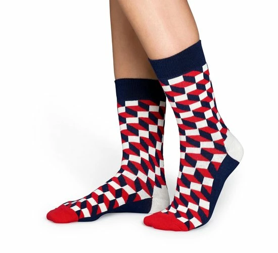 Happy Socks - Filled Optic - Blauw/Wit/Rood - Unisex - Maat 41-46 5 Happy Socks - Filled Optic - Blauw/Wit/Rood - Unisex - Maat 41-46 - Afbeelding 3