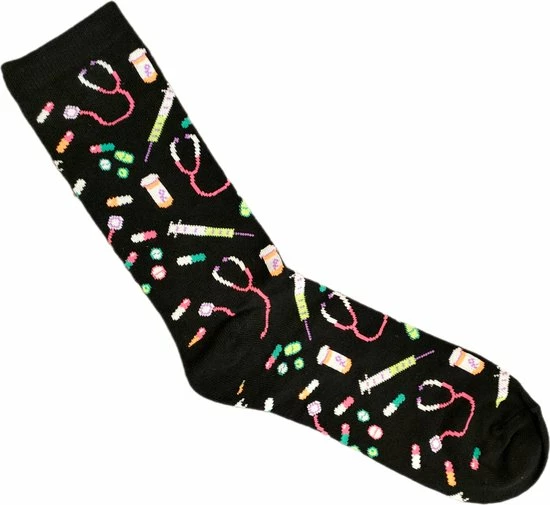 Merkloos Sokken Met Medische Print Zwart / Groen / Roze ONE SIZE Verpleegkundige Sokken - Cadeau 3 Merkloos Sokken Met Medische Print Zwart / Groen / Roze ONE SIZE Verpleegkundige Sokken - Cadeau