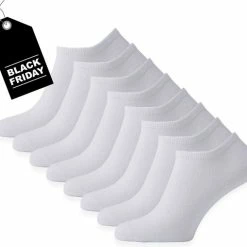 Merkloos Witte Enkelsokken - Maat 35/38 - 8 Paar - Naadloos - Katoen