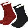 JAXY Huissokken - Huissokken Dames En Heren - Verwarmde Sokken - Anti Slip Sokken - Fleece Sokken - Dikke Sokken - Fluffy Sokken - Slofsokken - Warme Sokken - Bedsokken - Gevoerde Sokken - Winter Sokken - 2 Paar - Zwart En Rood -Beenmode Verkoop 550x519 1