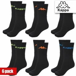Kappa 6 Pack Zwarte Sportsokken 39-42 Gekleurd Logo